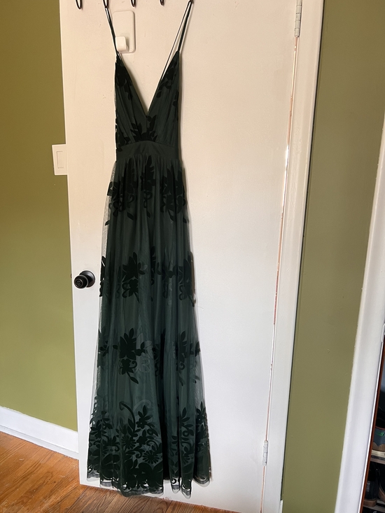 Simons Dresses & Skirts - Deep Green Floral Tulle Maxi Dress